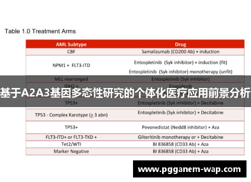 基于A2A3基因多态性研究的个体化医疗应用前景分析